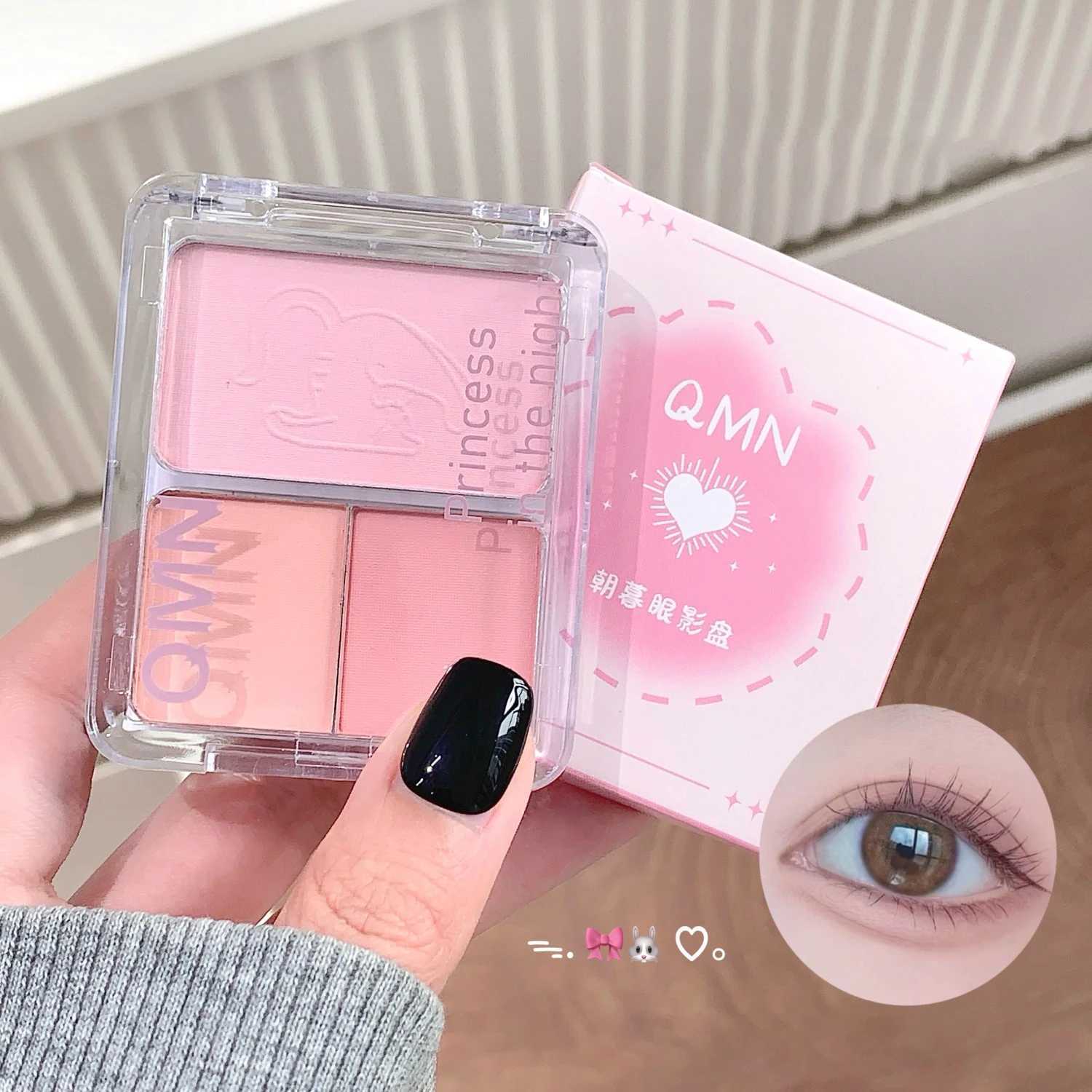 3-Color Pink Orange Eyeshadow Palette Facial Blush Shimmer Matte Low Saturation Eye Shadow Makeup Palette Eye Pigments CosmeticsXJ250520