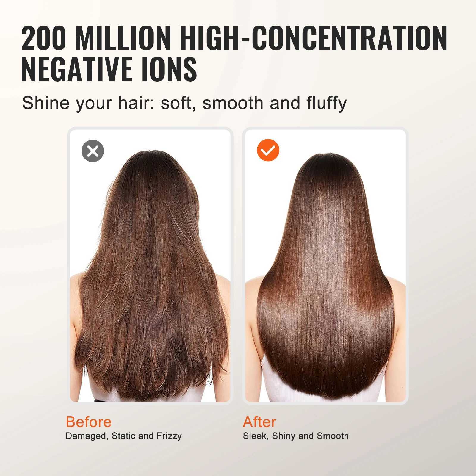 VEVOR High-Speed Hair Dryer with Brushless Motor 200 Million Negative Ions Lightweight Hairdryer with Nozzle for Home Travel z250520
