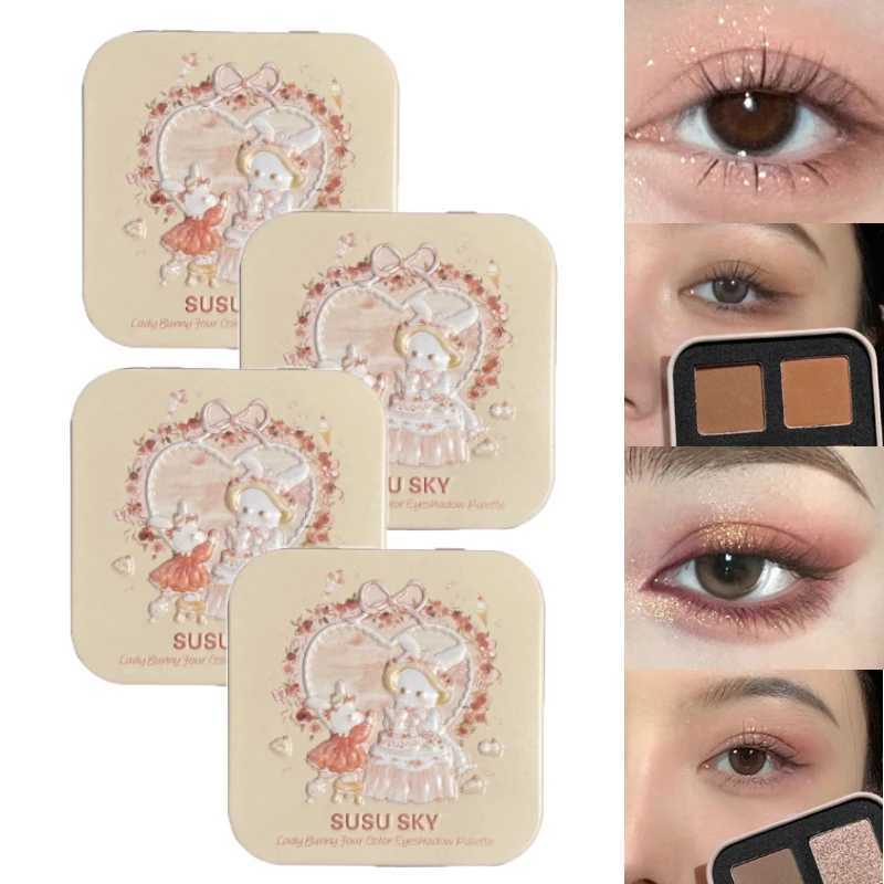SUSU SKY Lady Rabbit 4-Color Eye Shadow Palette Matte Finish Skin-Tone Enhancing Naturally Blending Versatile for Everyday W250520