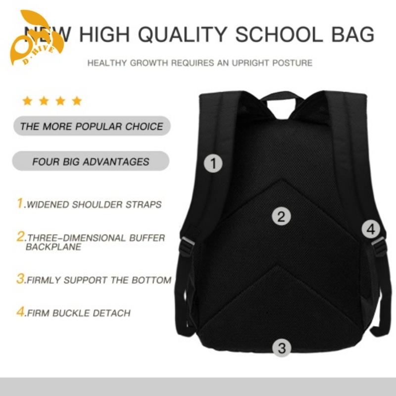 Free delivery. fashion designers customize lightweight and high-quality full-print black schoolbags in beige.