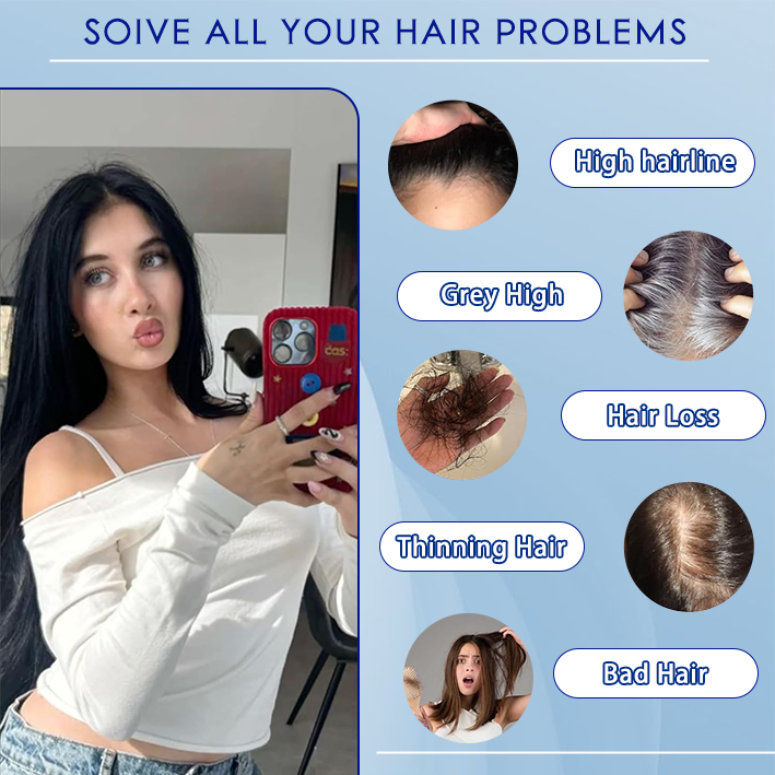 360 ° 3D wig human hair accessory | 6-inch x 5.5-inch 20 inch clip on lace headband with natural side bangs