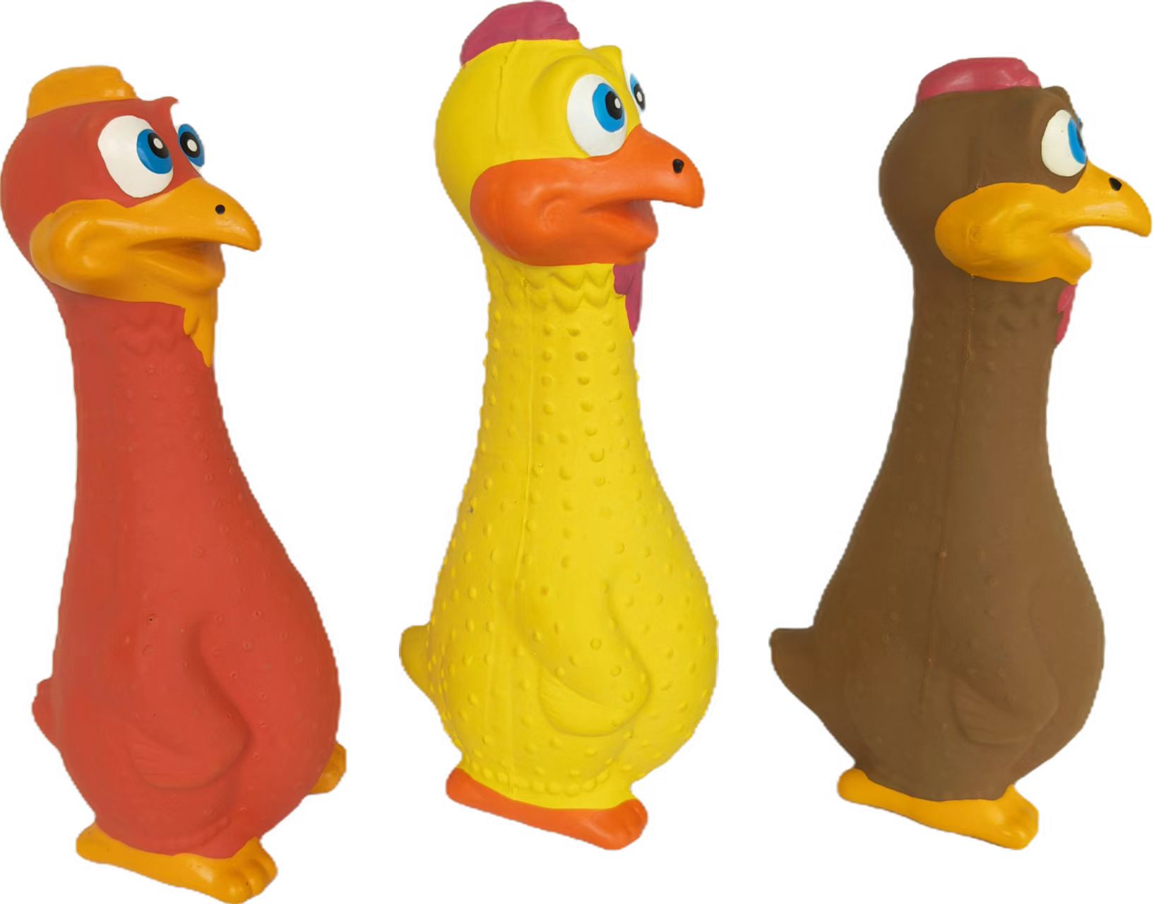 Squeaky Rubber Chicken Dog Toy Soft Natural Teething Chicken Screaming for dogs Mental and Dental Health Puppy Pet Toy 3pcs/Pack