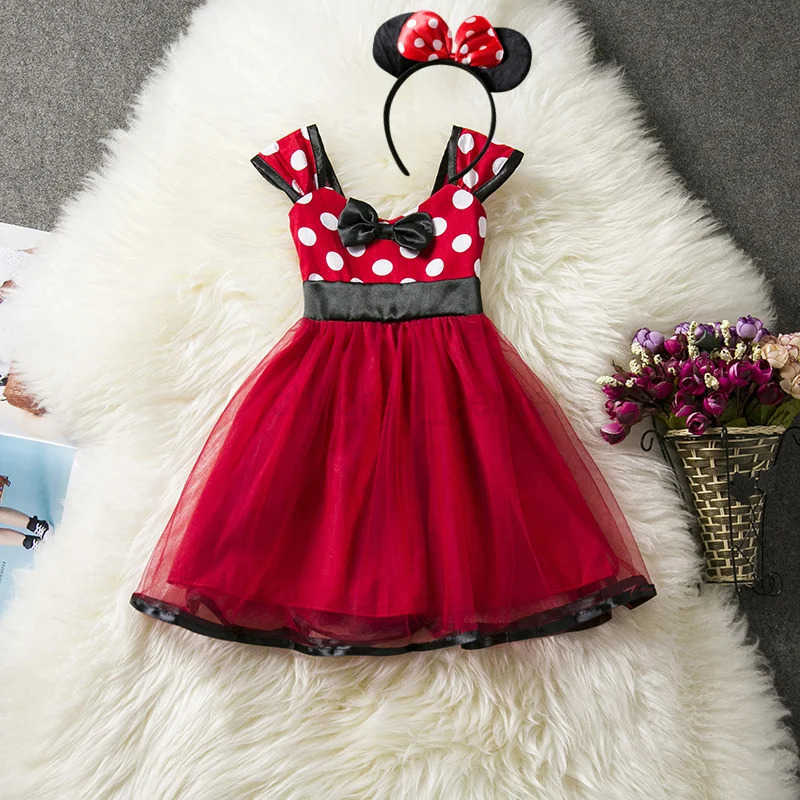 Disney Cute Baby Girls Dress Toddler Kids Halloween Carnival Party Costume Polka Dot Christmas Clothes Children Birthday Fancy Dress Up W250520 W25052