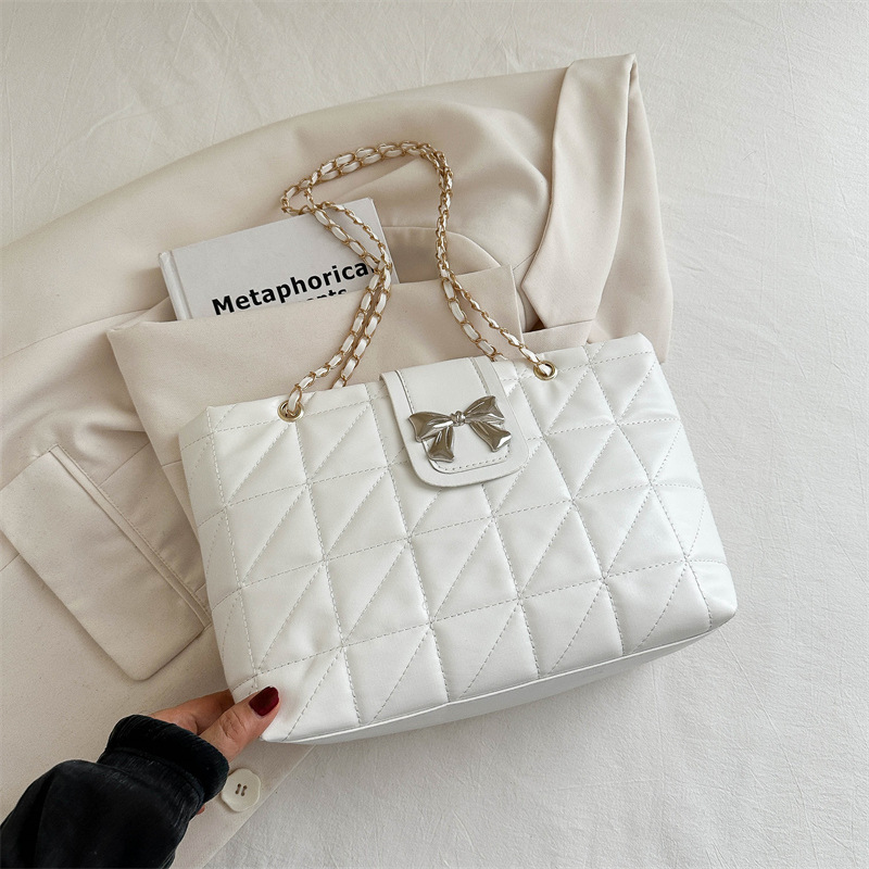 Free Delivery Designer Bag Premium Soft Diamond Grid Chain Capacity Tote 2025 New Trendy And Versatile Shoulder Large Luxury Bag