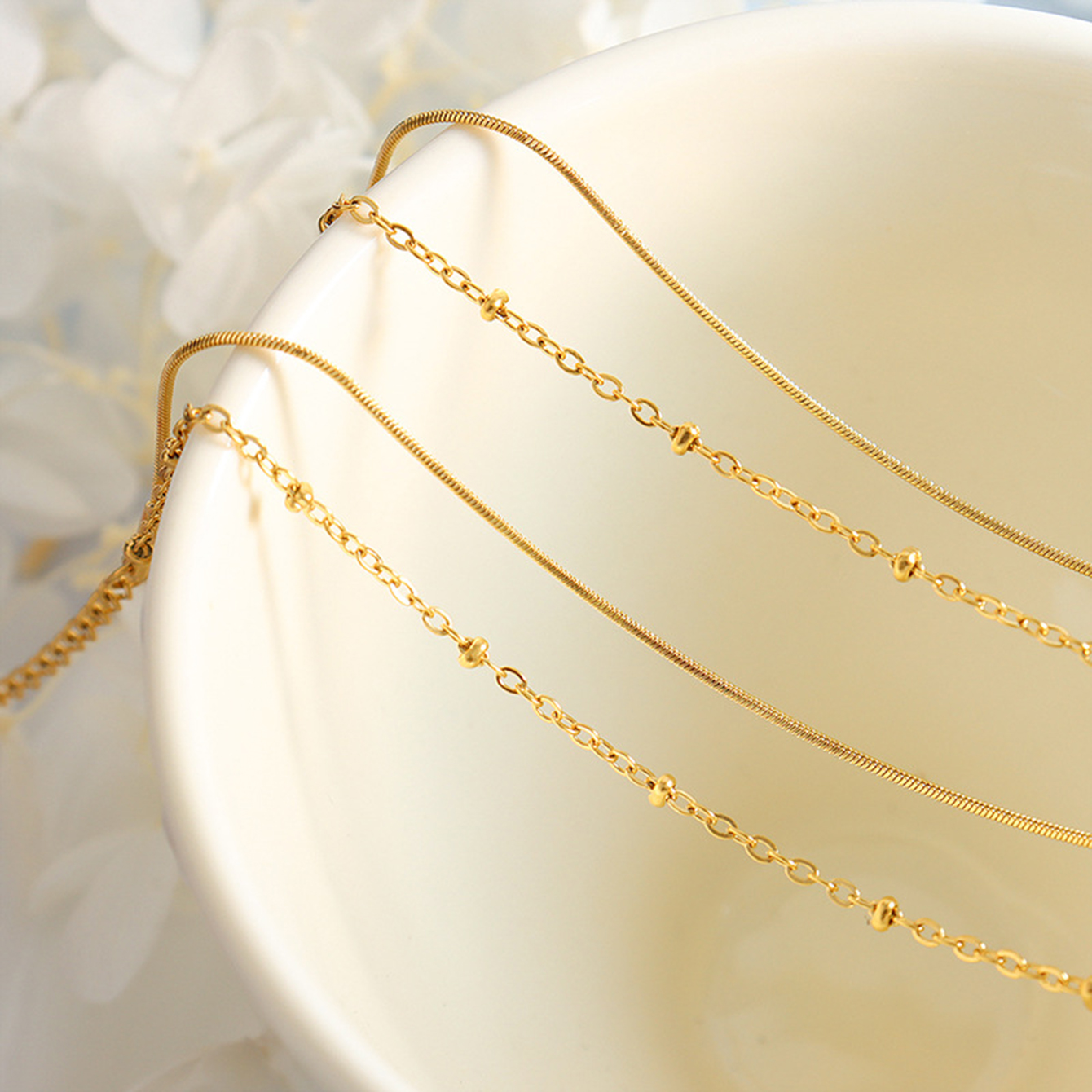 TUPMI Dainty Layering Bracelets for Women 18 k Gold Plated Fashion Adjustable Chunky Cuban Snake Link Chain Bracelets Double-layer Jewelry for Women G