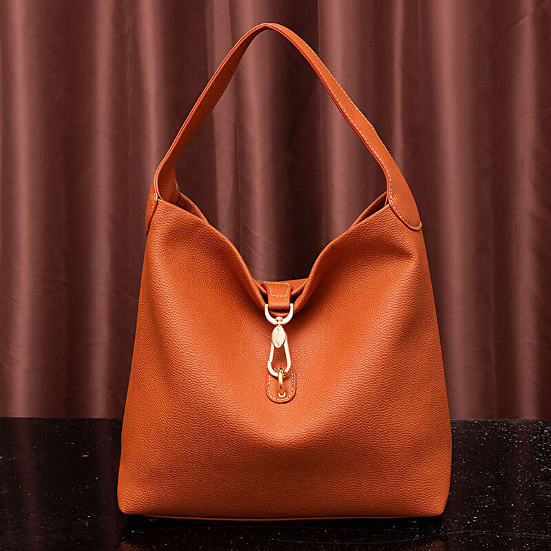 European and American Style Large PU Plain Handheld Single Shoulder Underarm Bag for Girls
