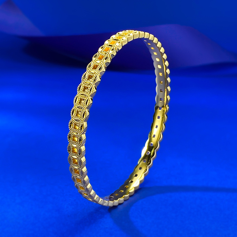 New S925 Sterling Silver Gold-Plated Traditional Chinese Coin Bracelet - Ancient Feng Shui Design for Wealth and Prosperity