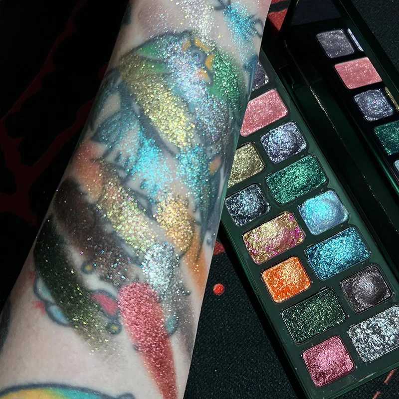 16 Color Green Pearl Eyeshadow Makeup Palette Waterproof Lasting Diamond Glitter Eyeshadow Sparkling Crystal Eye Makeup CosmeticXJ250520