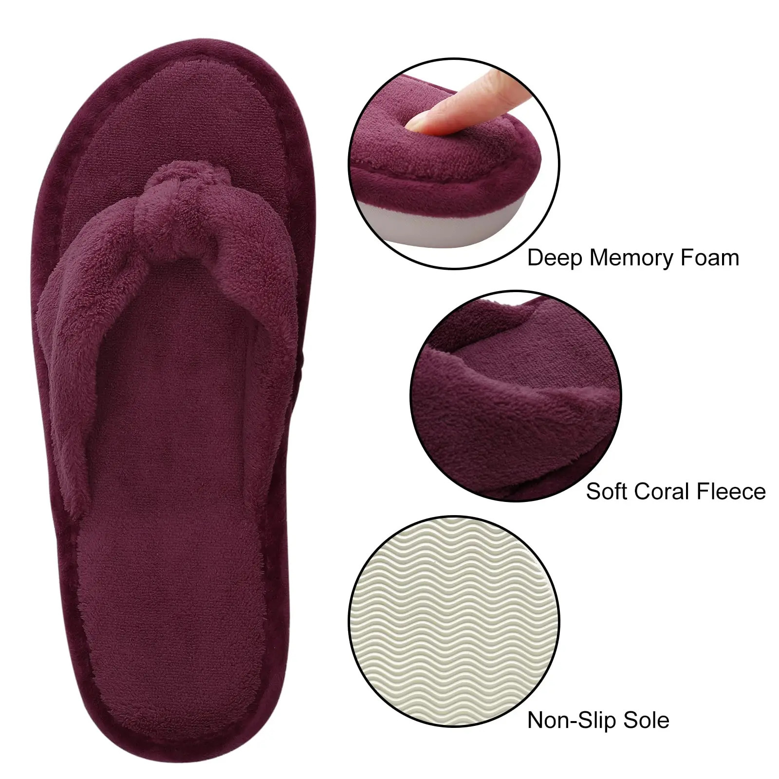 Comwarm Winter Fur Slippers Fluffy Womens Soft Plush Flats Slippers Women Home Sandals Indoor Casual Fuzzy Flip Flops 250516