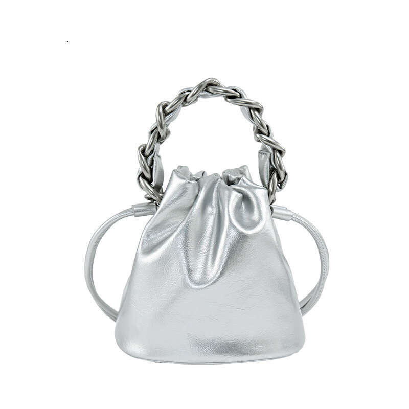 Women's Bags Designer Silver Bucket New Chain Handbag Luxury Fashion Leather Face Crossbody Bag