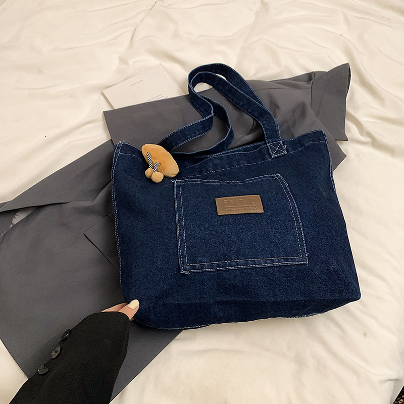 Free Delivery Designer Bag Cowboy Canvas Shoulder For Women Large Capacity Shopping Niche Art Tote Japanese And Korean Casual Versatile Hand Luxury Ba