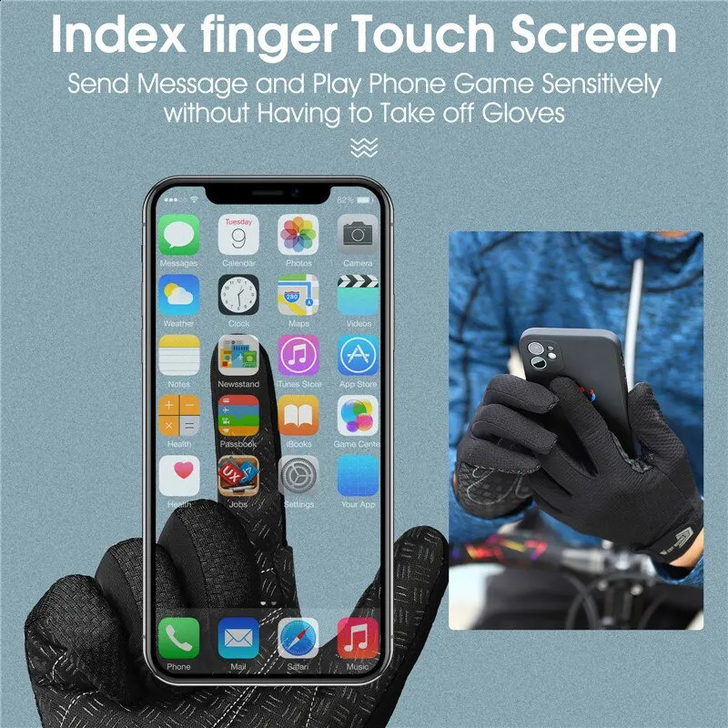 WEST BIKING Summer Cycling Gloves Full Finger MTB Bike Touch Screen Non Slip Silicone Palm Driving Riding 250515