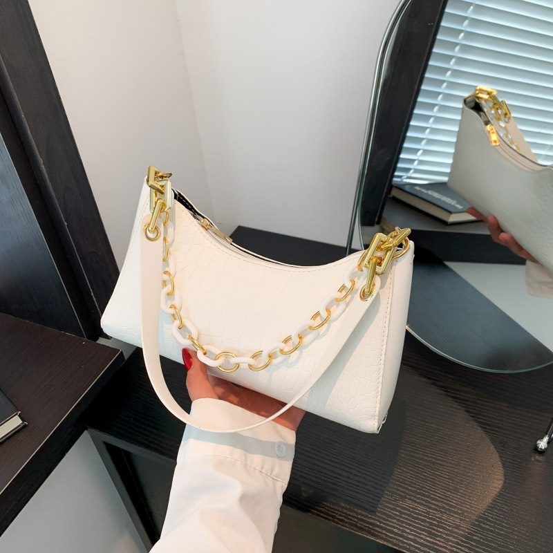 Free Delivery Designer Bag Solid Color Popular Simple Casual Autumn 2025 New Korean Version Fashionable Western Style Chain Shoulder Hand Held Armpit 