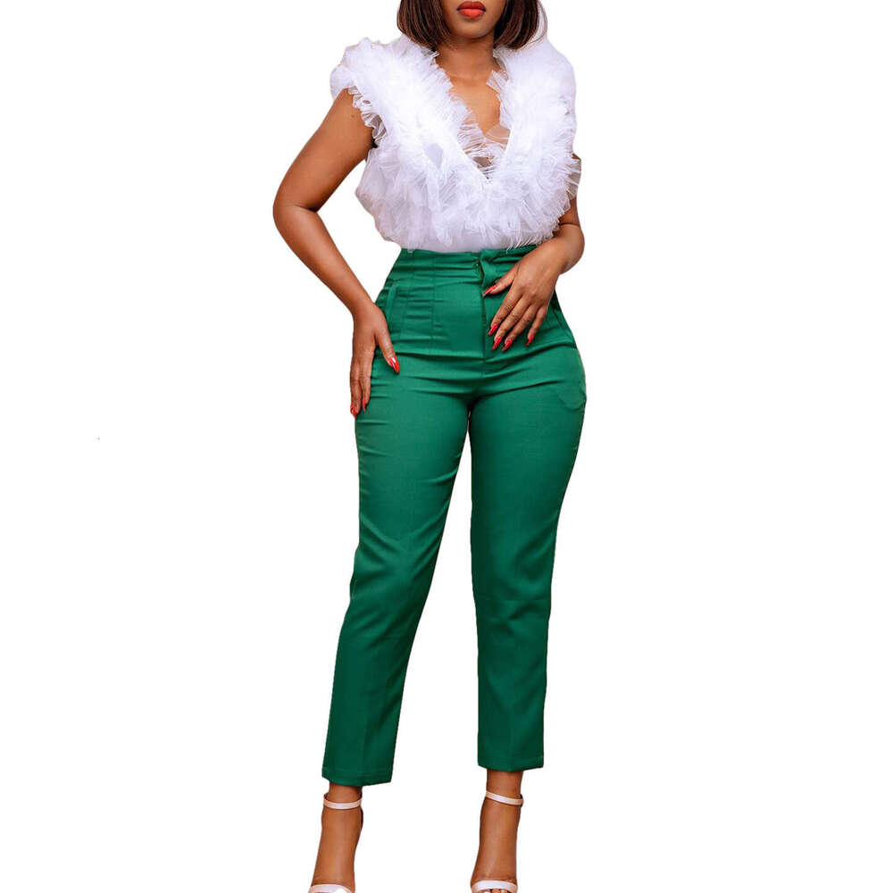 Women's Wear Women's Women's Clothing, Spring High Waisted Tight Fitting 9-Point Commuting Professional Solid Color Suit Pants, Casual 