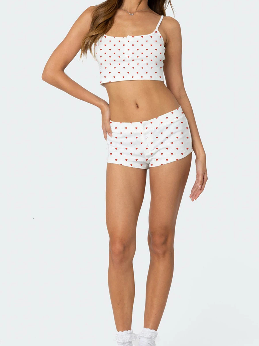 Women s Summer Outfits Floral Print Sleeveless Cami Top with Elastic Waist Shorts - 2 Piece Set for a Stylish Look 250516