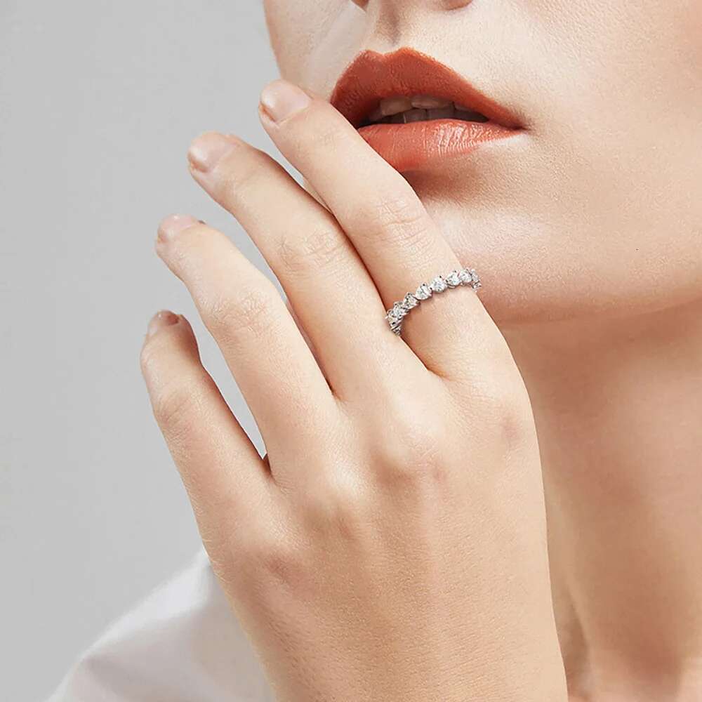 3*3mm Heart Shape Moissanite Engagement Ring For Women D Color VVS Lab Created Diamond 925 Sterling Silver Wedding Band With GRA