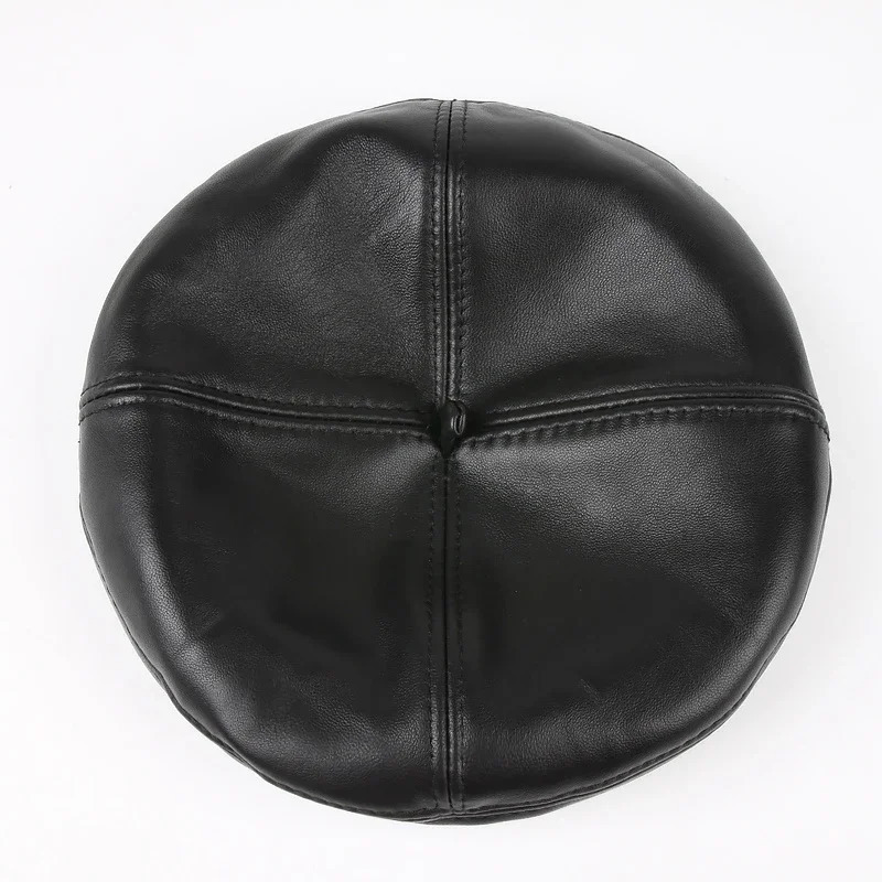 Women Beret Hat Genuine Leather Beret Caps Bucket Hats Caps High Quality Real Sheep Leather Berets Beanies 250520