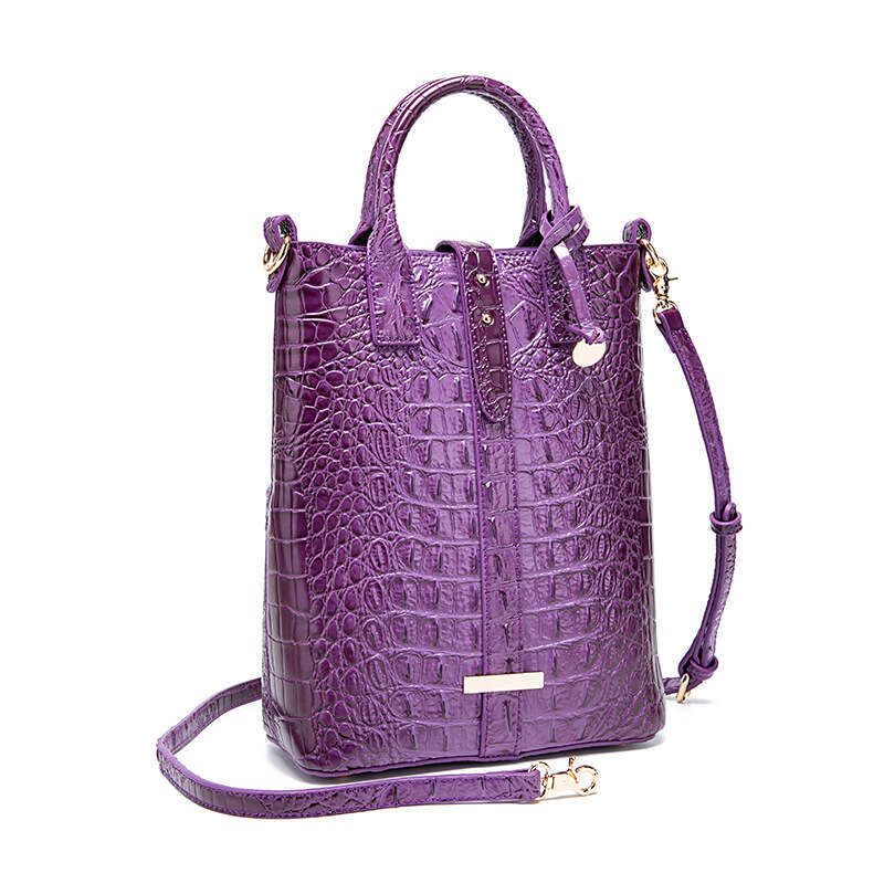 New Handheld Crossbody Women's Bag with Multi color Concave Crocodile Pattern