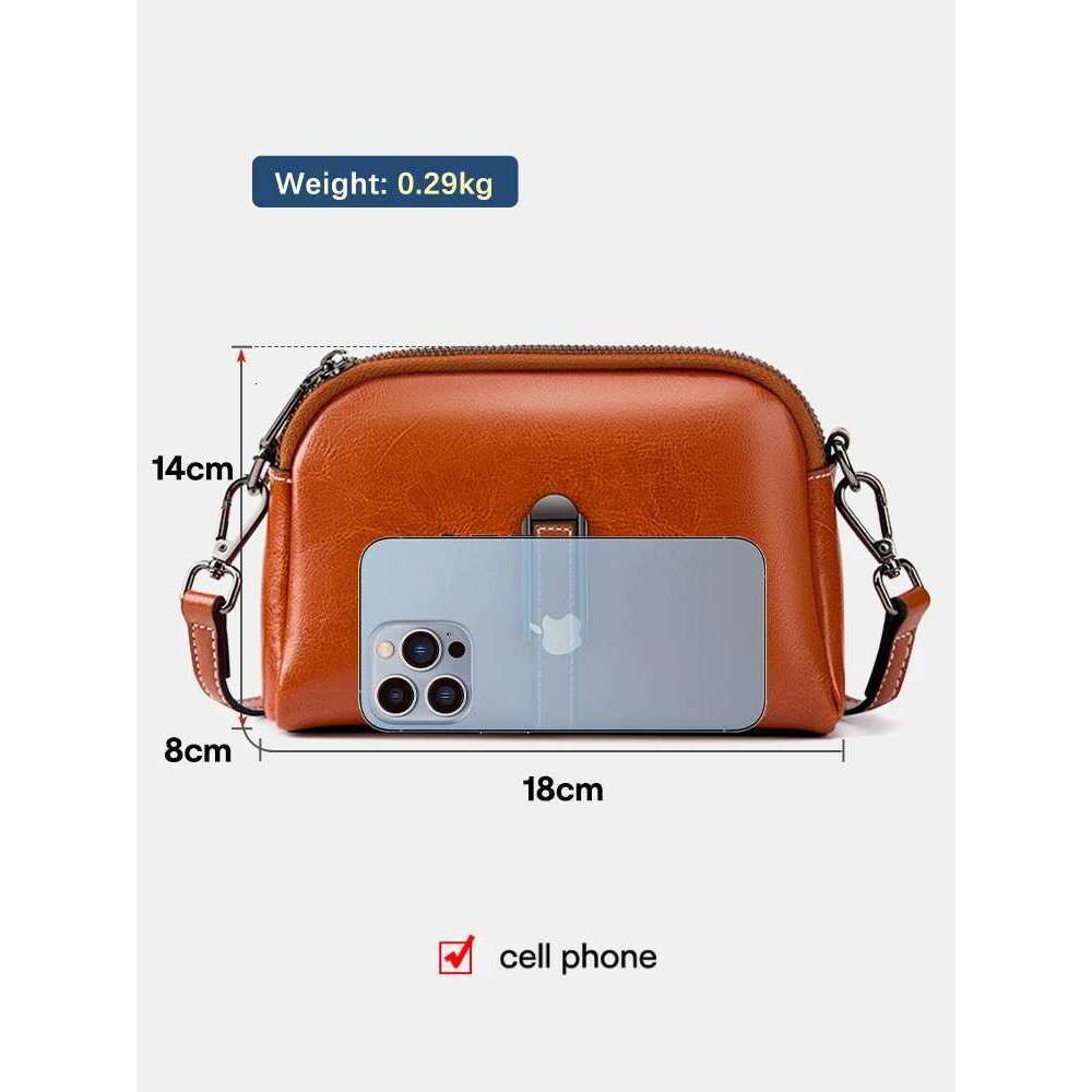 Zency 100% Oil Wax Top Leather Small Crossbody Bags Women Fashion Designer Shoulder Bag For Phone Handbag Purse Messenger