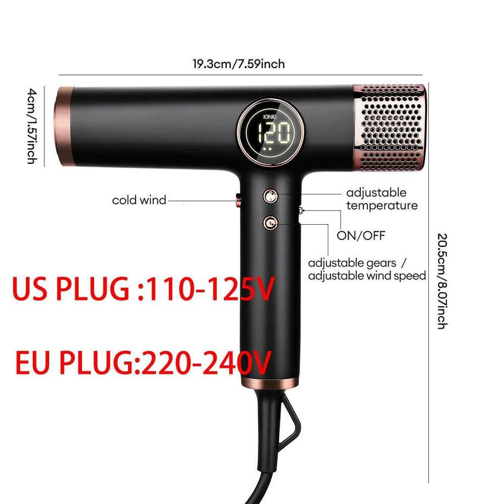 110000 RPM High-Speed Brushless Motor Negative Ionic Blow for Fast Drying Low Noise Thermo-Control Hair Dryer