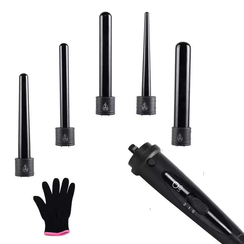 Bestselling 5-In-1 Curl Set Portable With Five Replaceable Curling Sticks Ceramic Coating Curler Salon Styling Tool