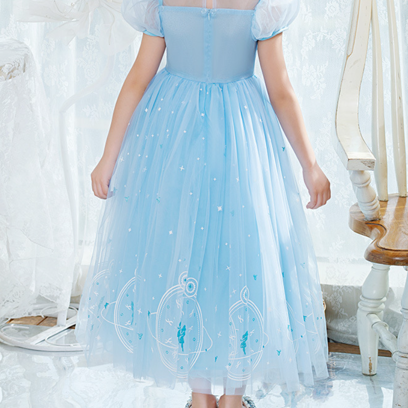 DISNEY toddler designer clothes baby girl designer clothes Elsa princess dress Summer dress children's birthday clothes.