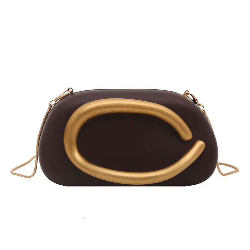 2025 New PU Handbag Metal Decorative Wrist Personalized Evening Dress Chain Crossbody Bag for Women