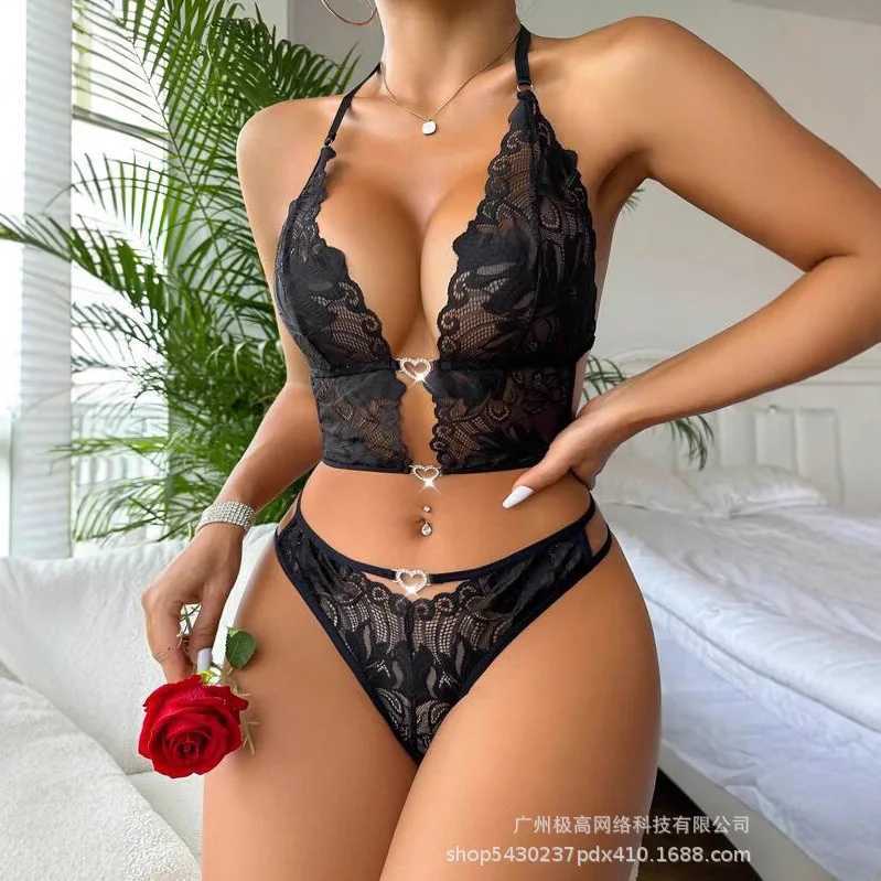 Women Sexy Love Splicing Lace Underwear Set Lingerie R250520