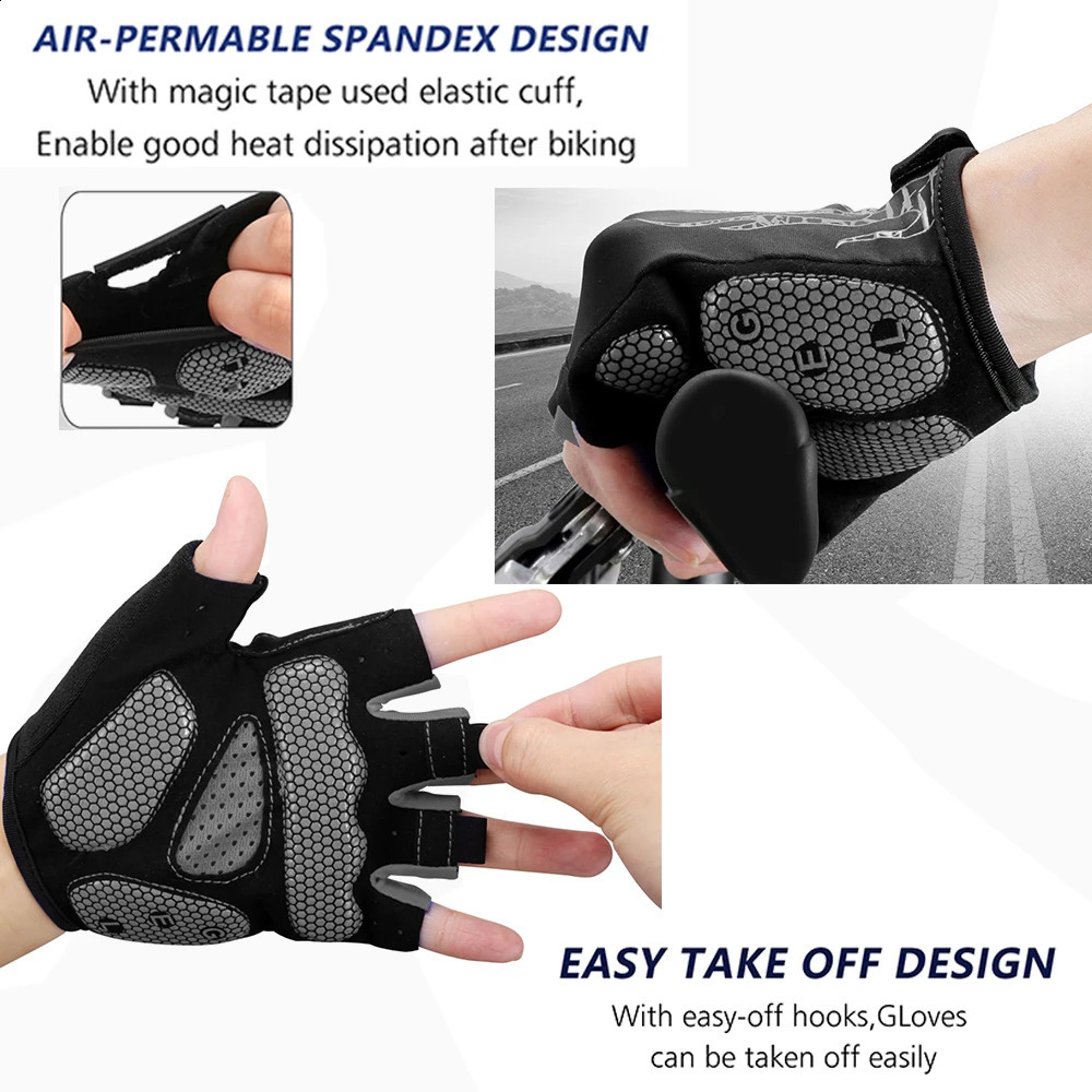 MOREOK Bike Gloves Half Finger 5MM Gel Pads Breathable Mountain Road Cycling gloves Shockabsorbing Bicycle for Men 250515
