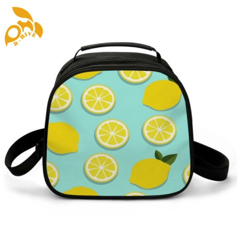 Free delivery. Custom-made round, beige, white and black semi-long, lightweight, simple and portable meal bags by designers
