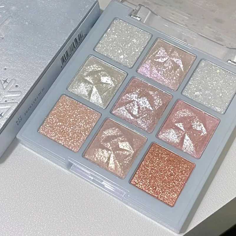 9-Colors Glitter Diamond Eyeshadow Palette Waterproof Polarization Flash Orange Pink Brighten Shiny Eyes Korea Cosmetics NewXJ250520