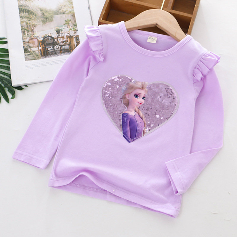 DISNEY toddler designer clothes infant designer clothes Frozen Elsa princess T-shirt Little girl's clothes with princess printed design girls