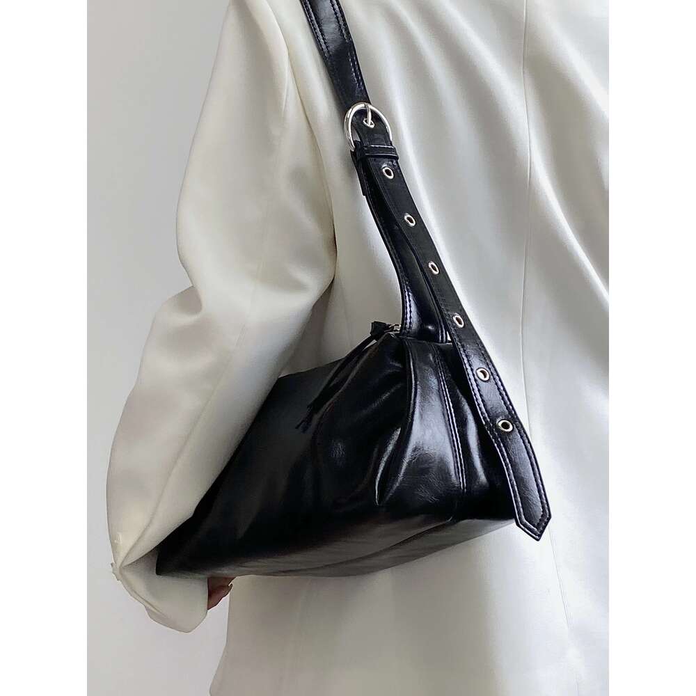 Solid Color PU Leather Women's Shoulder Bags Fashion Cool Girls Underarm Simple Crossbody Bag Casual Female Tote Handbags