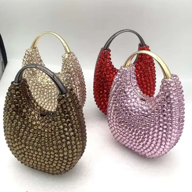 Metal Jewels Handbags Female Crystal Designer Clutch Bags Rhinestones Handbag for Party Banquet or Wedding Dia Purses
