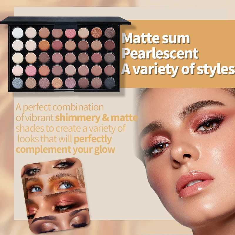 40/74/78 Colors Pearlescent fine Glitter Eyeshadow Palette Matte Waterproof Long Lasting Pressed Powder Cosmetics Women MakeUpXJ250520