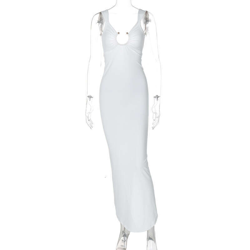 Halter Dress Women S Summer New Product Sexy V Neck Open Back Slim Fit Dress Maxi Dress