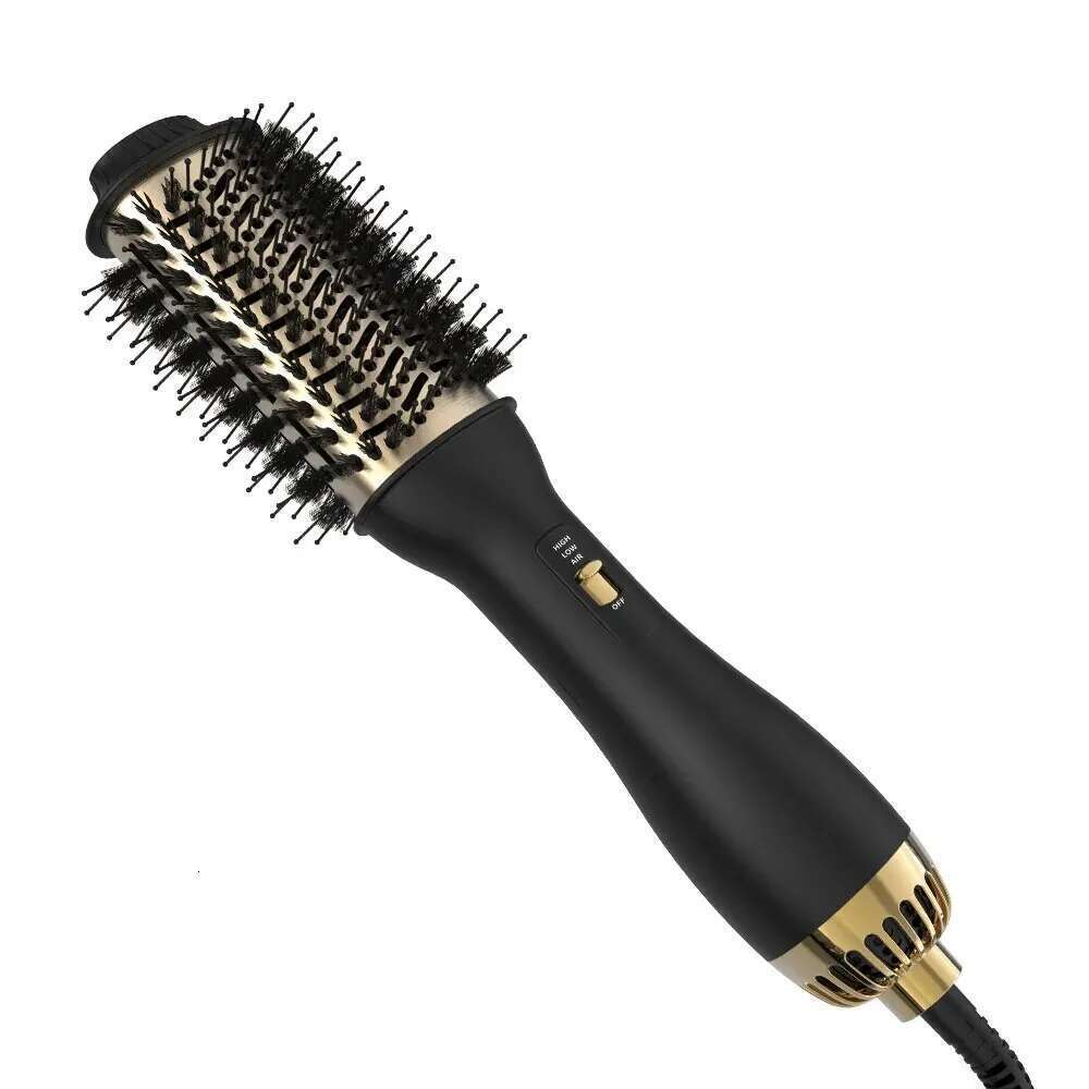 Elegant Black Gold Hair Blow Dryer and Volumizer& One-Step Hot Air Brush 2.0 for Drying&Straightening,&Volumizing