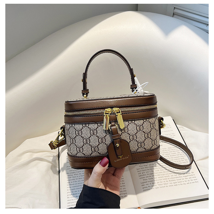 Free Shipping Designer Bag Hong Kong Style Retro Handbag New Womens Bag Cross-border Texture Shoulder Bag Diamond Grid Contrasting Crossbody Bag