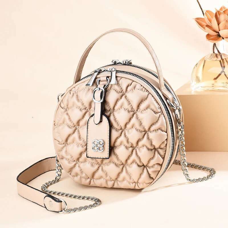 Brand Small Round Bags For Women Chain Shoulder Fashion Purses And Handbags Designer Crossbody Bag Ruffled Satchel