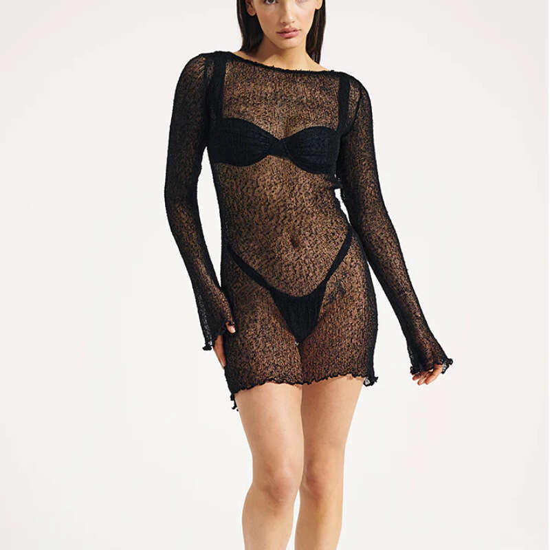 Halter Dress New Knitted Sexy Beach Hoodie Hollow Holiday Skirt Women S Summer Dress Maxi Dress