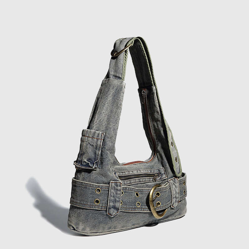 Women's Bags Designer Women's Bags Designer Guangzhou Women's Spicy Girl Underarm Niche Y2k Heavy Industry Washed Denim Single Shoulder