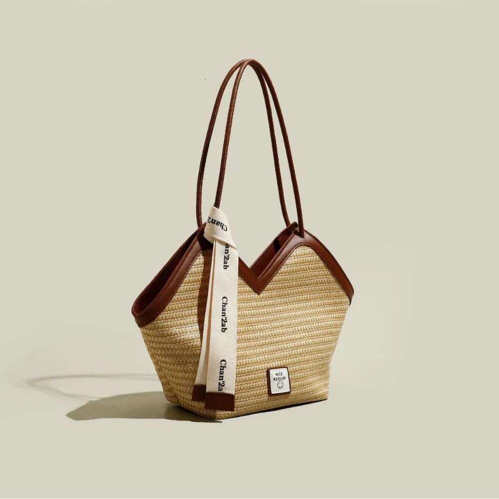 Women Woven Straw Ladies Large Capacity Shoulder For Travel Beach Casual Commute Bag Handbag Commuter Tote