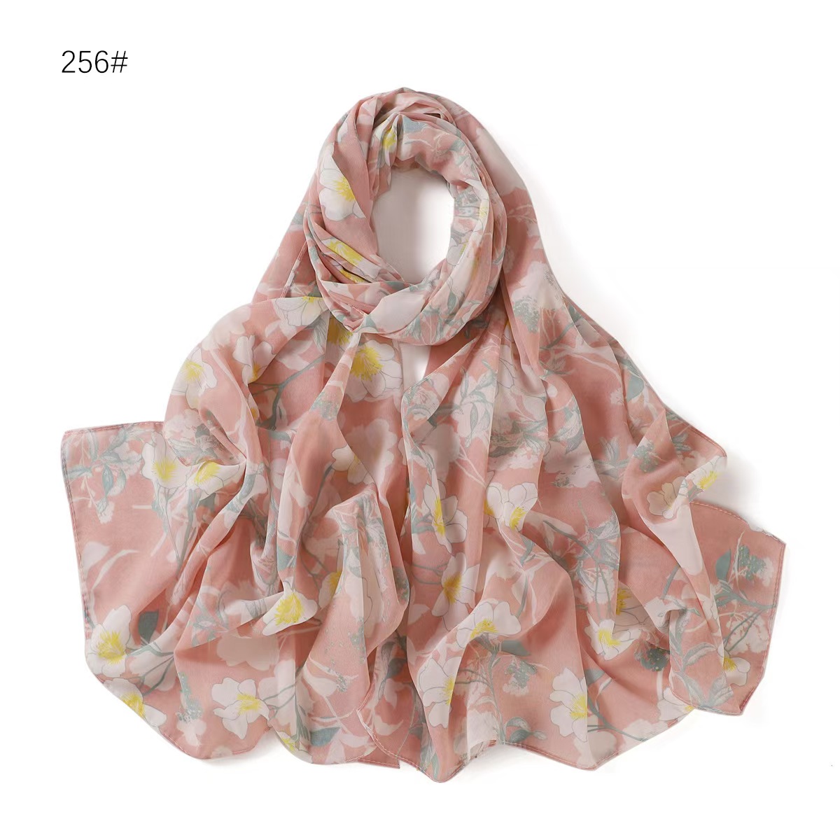 T756 new flower pattern small fresh butterfly floral print long scarf head scarf female shawl