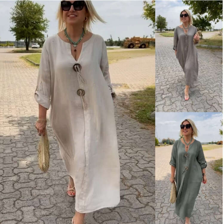 Women Dress Vestido De Mujer Whitedress Devise Dresses Vestido De Mujer New Casual Loose Womens Solid Color Simple Dress