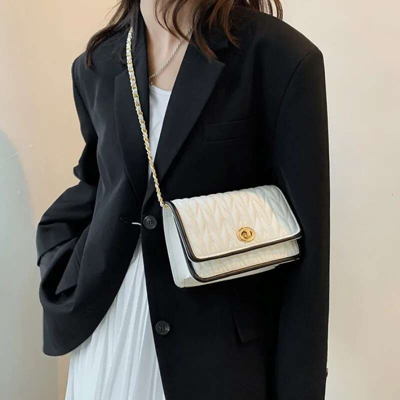 Fashionable Women's Shoulder New Simple Chain Texture Small Square Light Party Crossbody Bag Purses And Handbags