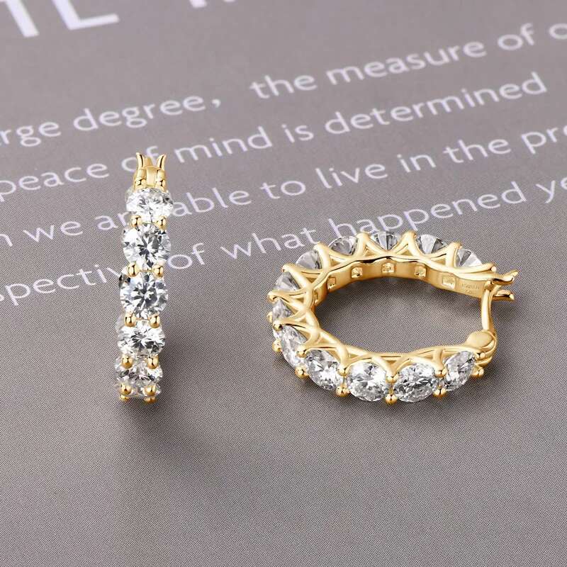 4mm Moissanite Huggie Hoop Earring for Women D Color Women Moissanite Hoop Earrings Luxury Womens Moissanite Hoop Earrings