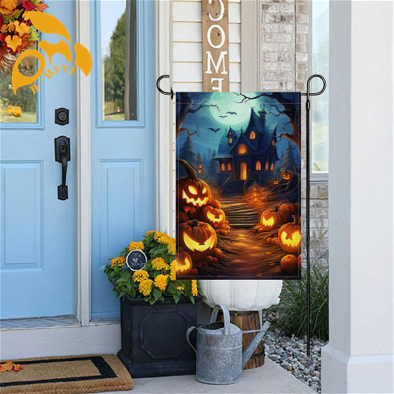 Free shipping Linen Garden Flag 12-18inch Home Patio Lawn Decorations Double sided printing
