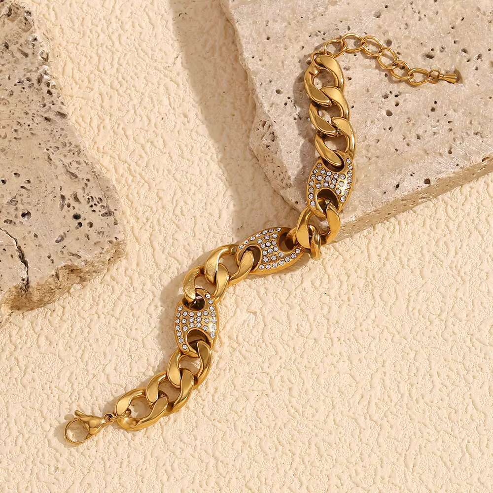 Autumn Cold Stainless Steel Gold Women's Chain Bracelet