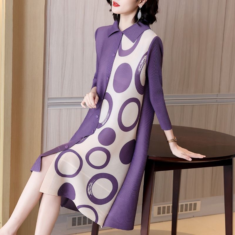 2025 plus size women's new style fat and thin front buttoned fashionable dress medium and long skirt D02386