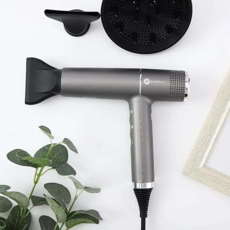 Slopehill Hair Dryer with Unique Brushless Motor Intelligent Fault Diagnosis Innovative Microfilter | Led Display (Gray)